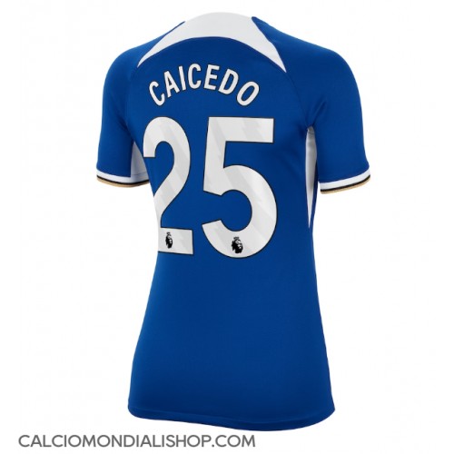 Maglie da calcio Chelsea Moises Caicedo #25 Prima Maglia Femminile 2023-24 Manica Corta